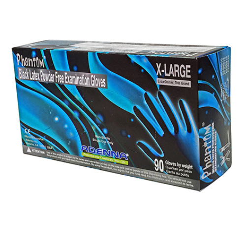 Phantom Black Latex Exam Gloves Powder Free 100/box