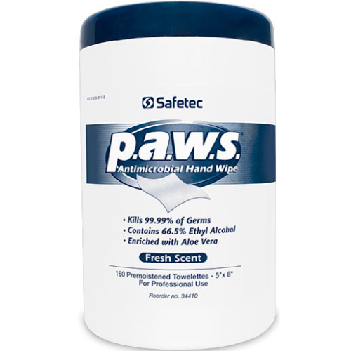 Safetec paws Antimicrobial Hand Wipes