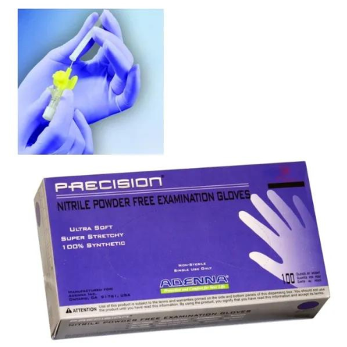 Precision Violet Nitrile Powder Free Exam Gloves 3mil 100/ct per Box