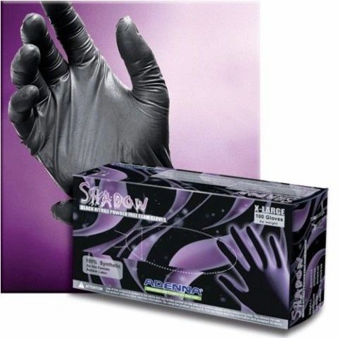SHADOW  Black Nitrile Powder Free Exam Gloves (100 ct)